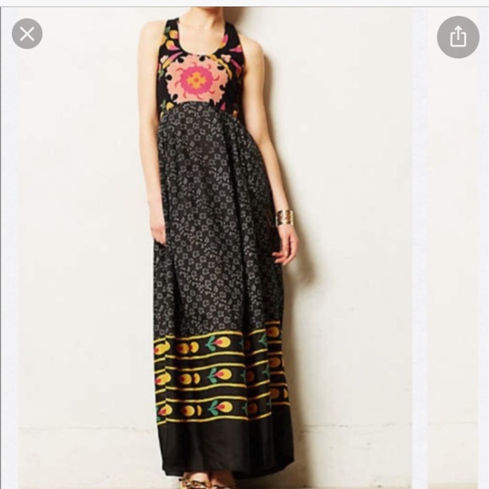 Anthropologie Anupamaa Nanda Boho silk Maxi Dress S